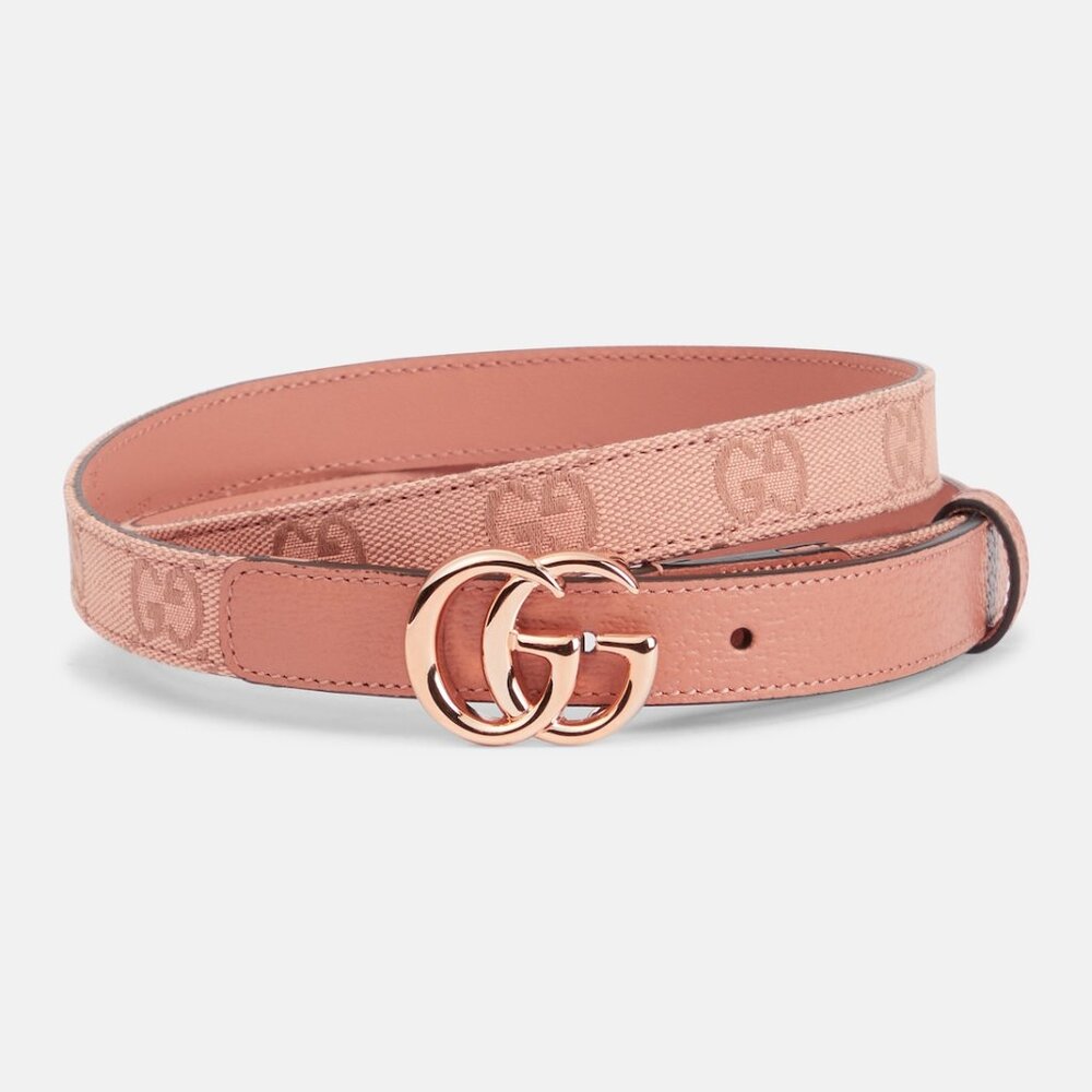 NEW Gucci Marmont GG supreme pink leather thin belt - size 100-40